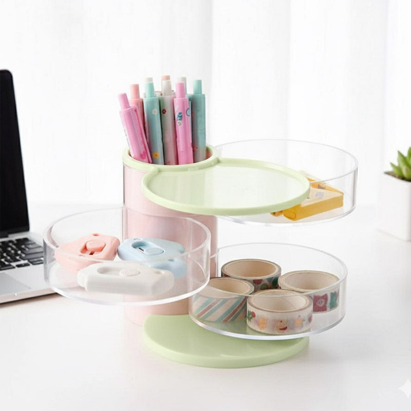 3-layer Rotatable Jewellery Cosmetic Organizer