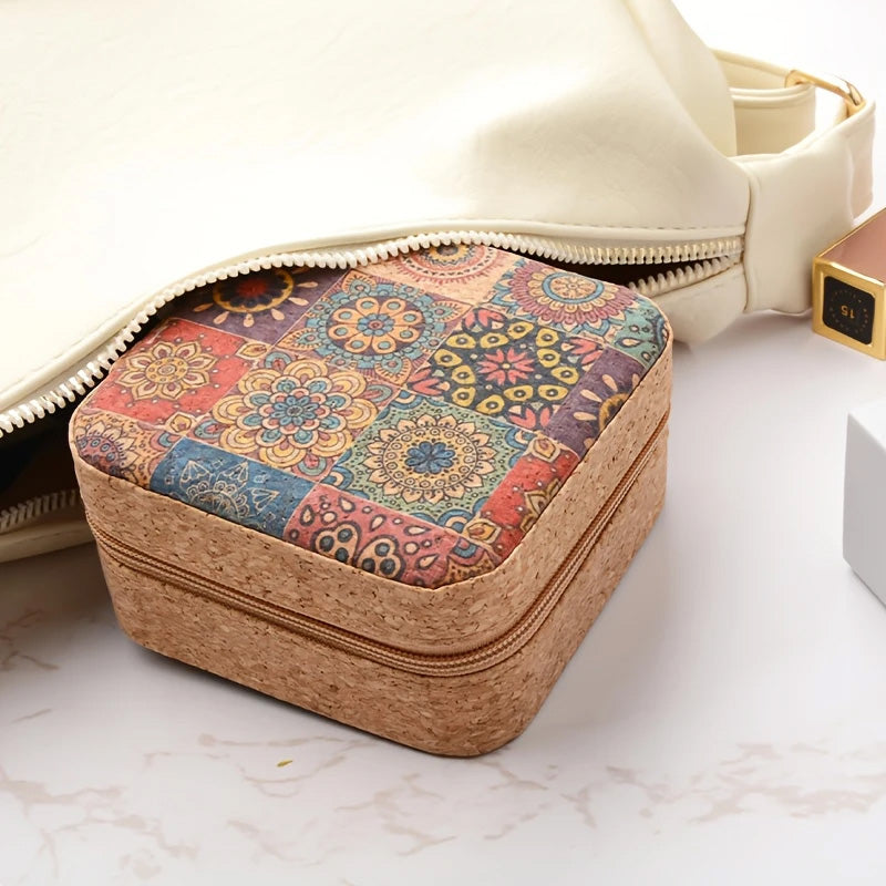 Premium Mini Jewelry Organizer Box Vintage Floral Design